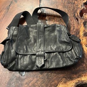 Nicole Farhi black leather satchel